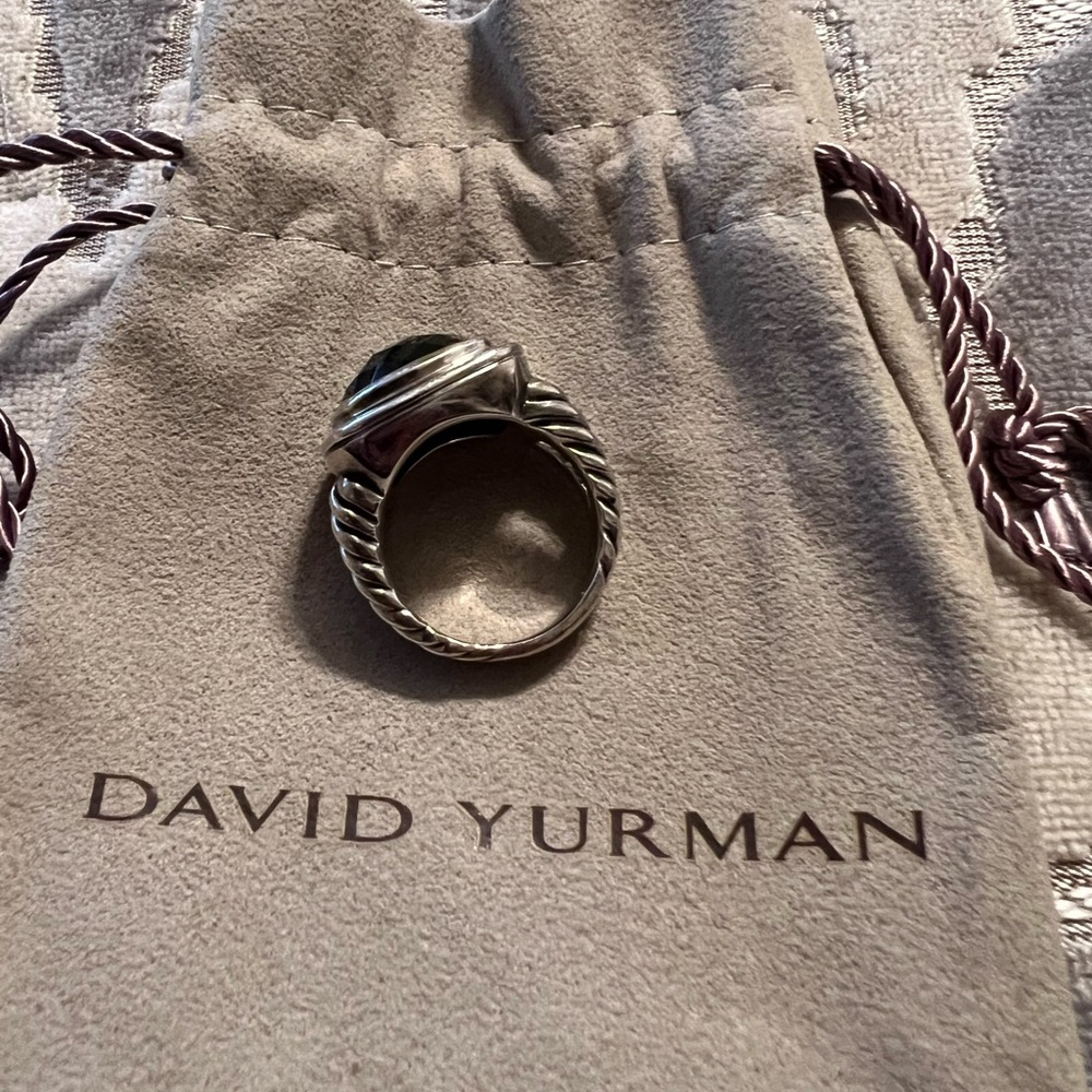 David Yurman Sterling Silver 11mm Black Albion Ring - Picture 6 of 7